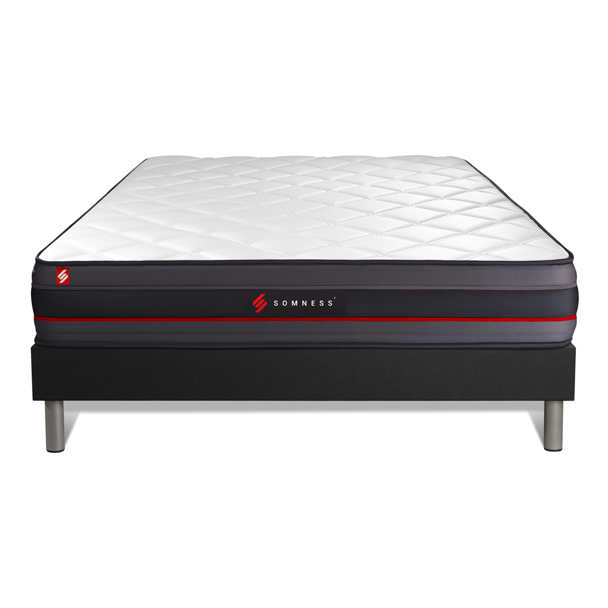 Ensemble matelas REGEN à mémoire de forme + sommier kit noir