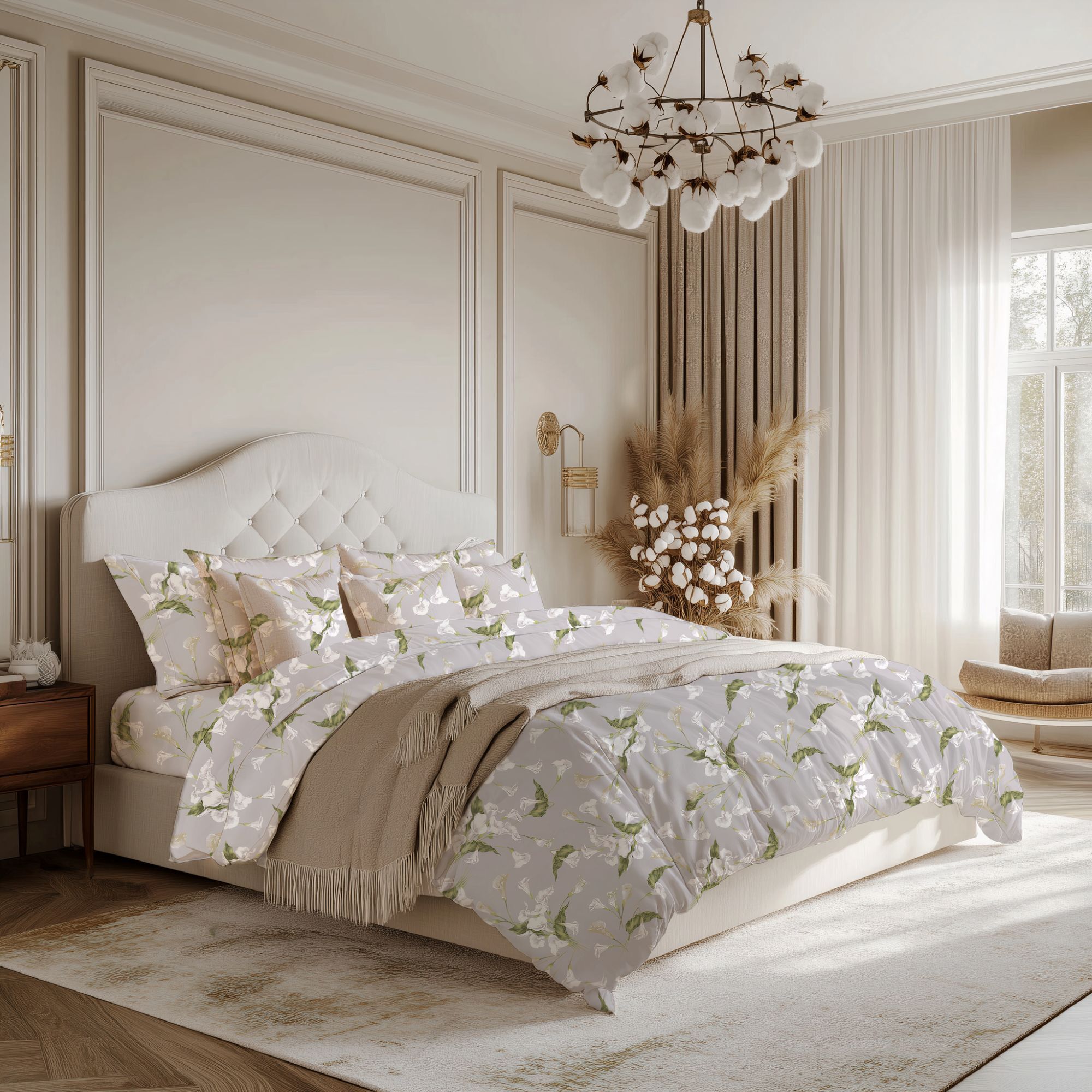 COTONISSIMI Completo Letto Calla in 100% puro cotone_Matrimoniale