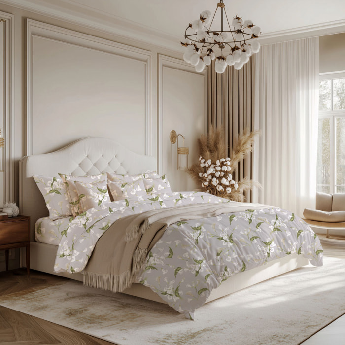 COTONISSIMI Completo Letto Calla in 100% puro cotone_Matrimoniale