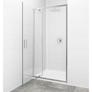 Porte de douche 100x195 cm, verre transparent Easyclean (SIKOTEXP100CRT)