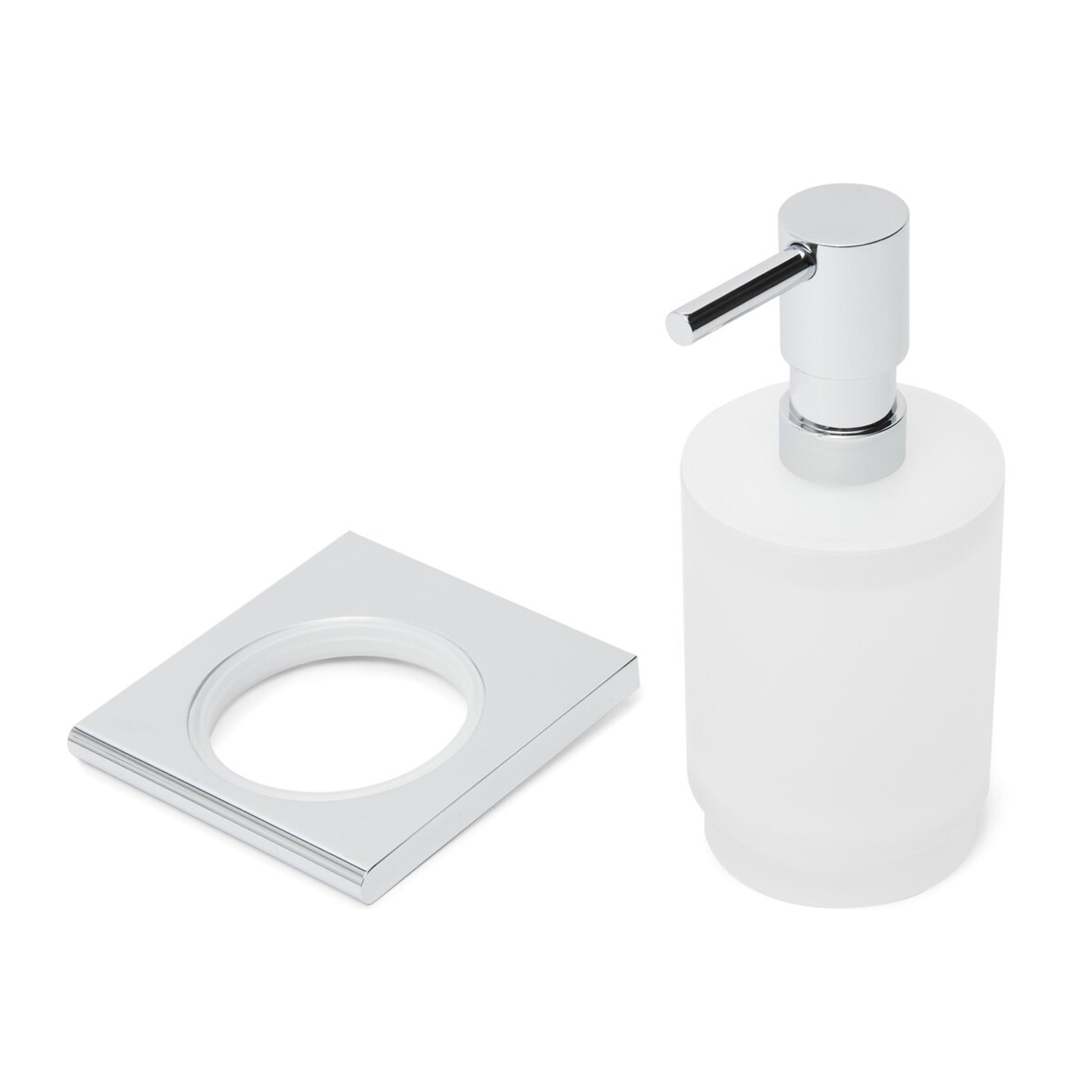Evolution R Distributeur de savon avec support mural en métal, Chrome (SATDEVOR99)