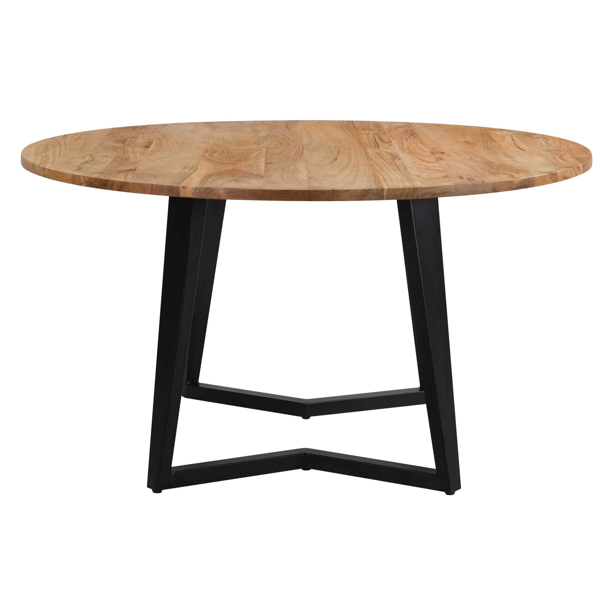 Table ronde 6 personnes en bois d'acacia et métal 140 cm - Moorea