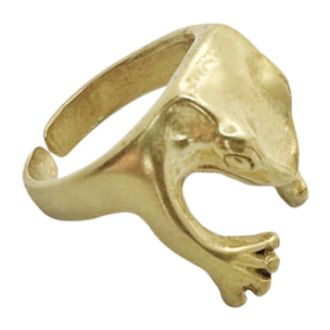 Anillo "abrazo de rana" en dorado. Talla 15