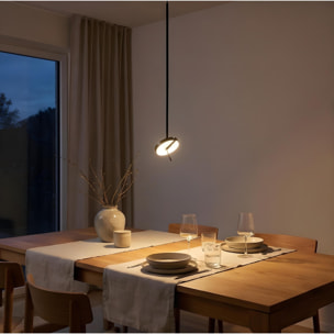 LEDS C4 Colgante Invisible Single Fixed LED 10.5 Blanco cálido - 3000K PHASE CUT Negro 550lm