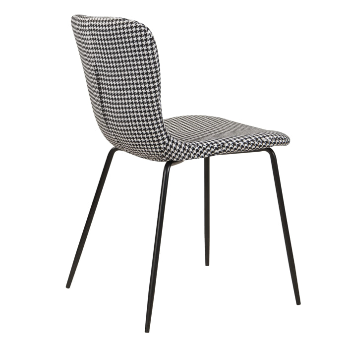 Lot de 2 chaises à motifs pied-de-poule et pieds en métal - Koko