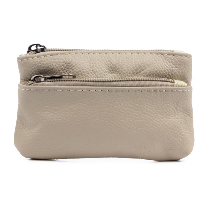 Atrani portafoglio con doppio scomparto in pelle Dollaro. Portachiavi interno.