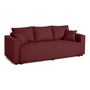 Regala - canapé 3 places - convertible avec coffre - en tissu - Rouge