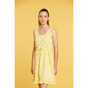 Abitino donna spalla larga cotone limonata Noidinotte