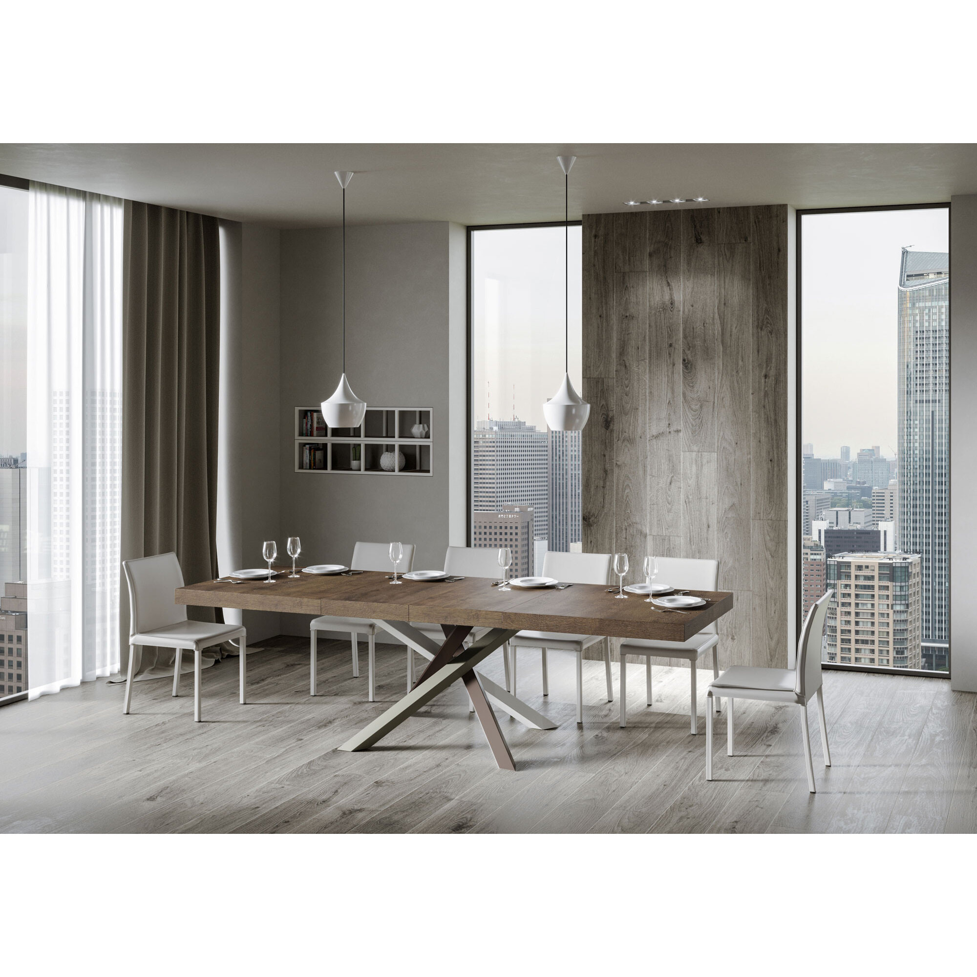 Table extensible 90x130/234 cm Volantis Premium Noyer cadre 4/C