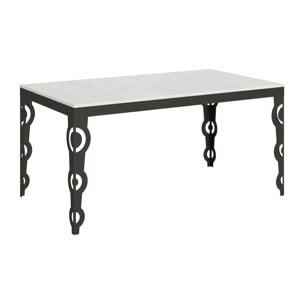 Table extensible 90x160/264 cm Karamay Evolution Frêne Blanc cadre Anthracite