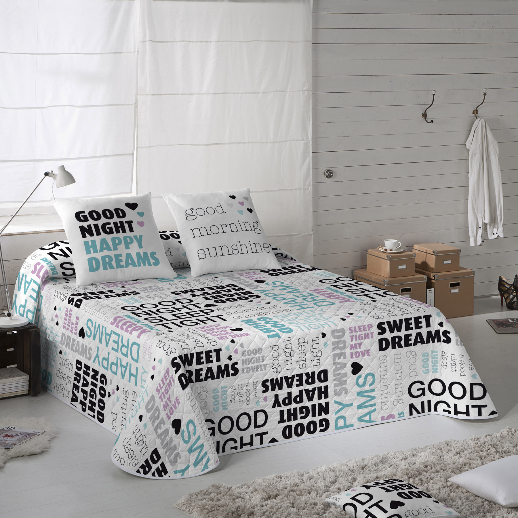 Icehome - Colcha Bouti Estampada - 100% Algodón - 70 gr/m² - God Natt