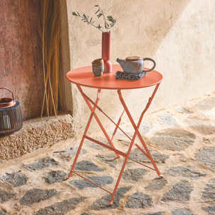 Table de jardin bistrot ronde pliante métal 2 places EMILIA 60CM