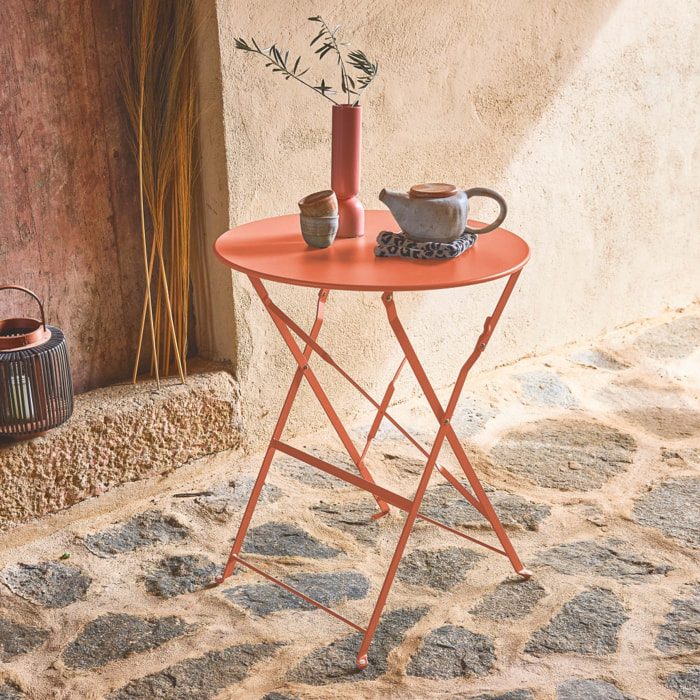 Table de jardin bistrot ronde pliante métal 2 places EMILIA 60CM