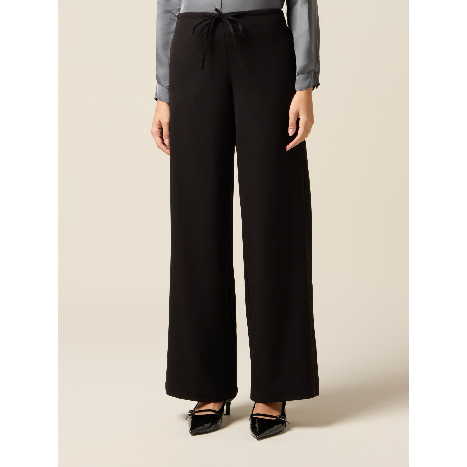 Oltre - Pantalones joggers palazzo - Negro