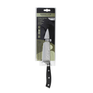 Carbon - Couteau de chef 16 cm martelé avec protection de lame