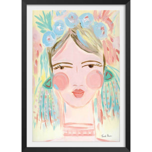 Affiche enfant visage Affiche + cadre en bois - Noir