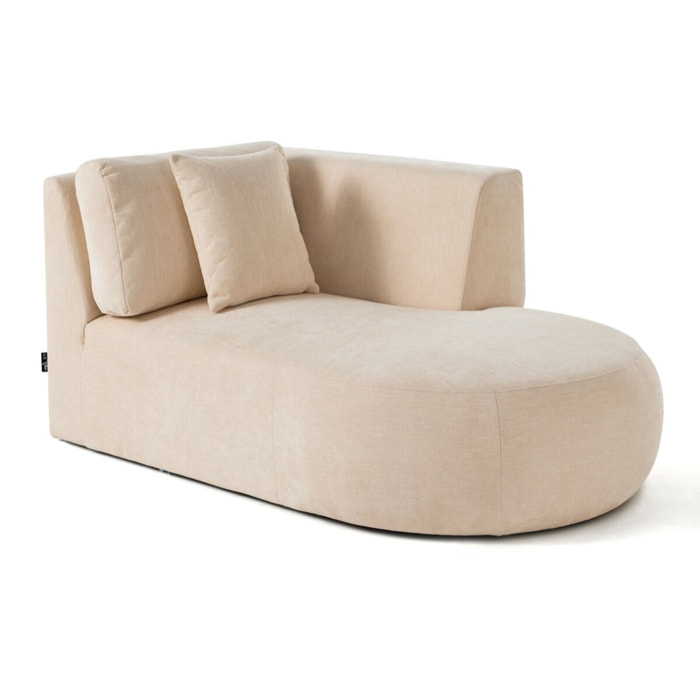 Santorini - module d'assise méridienne droit - en tissu texturé - Beige