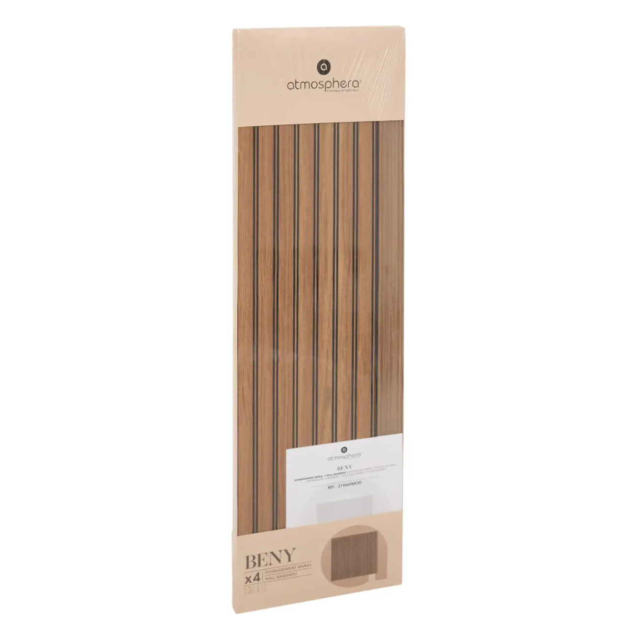 Lot de 4 panneaux soubassement Beny rectangulaire 24x100cm marron