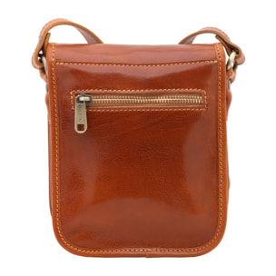 Borsa a tracolla da uomo in vera pelle - Modello False - Made in Italy - 20.0 x 16.5 x 10.0 cm