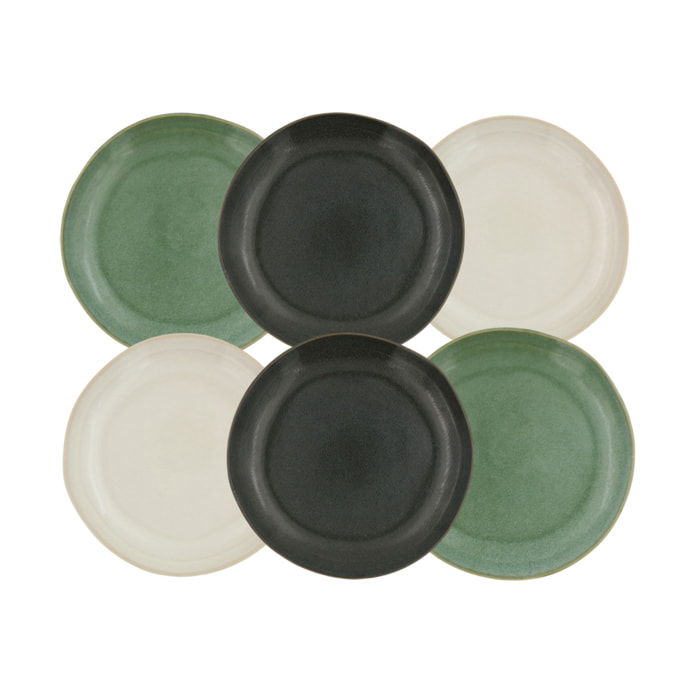 Lot de 6 grandes assiettes, MILA