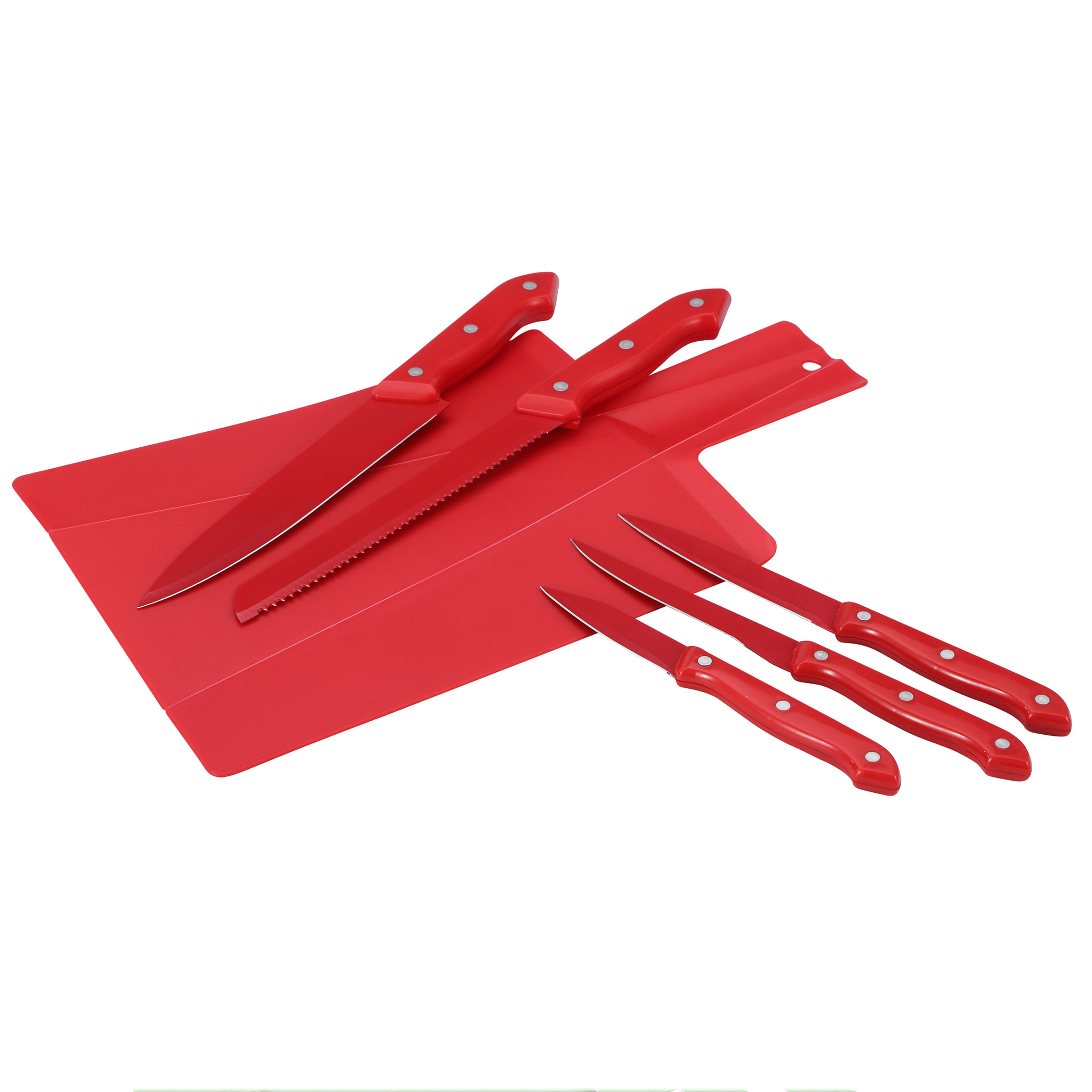 SET CUCHILLOS 6 PIEZAS INOXIDABLE ROJO - RENBERG