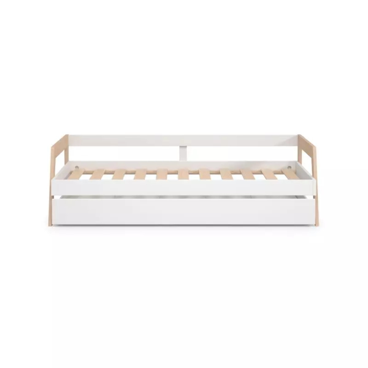 Cama doble juvenil Misty Haze Blanco - Oak Soft
