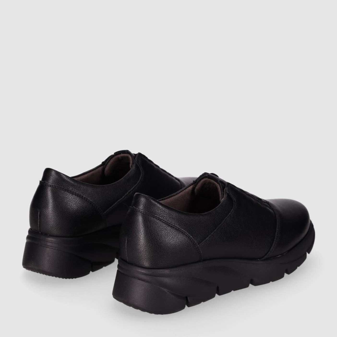 Zapatos de Piel - Negro - Tacón: 3 cm