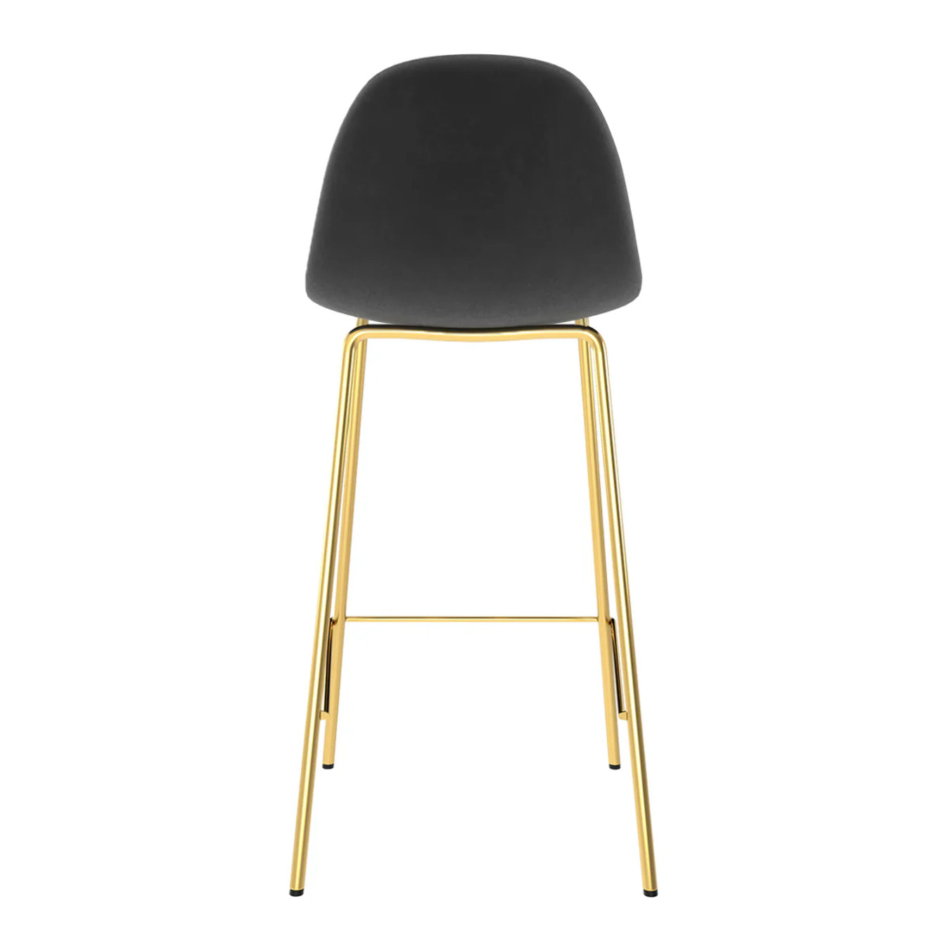Lot de 2 chaises pour îlot central 65 cm en velours noir et doré - Henrik