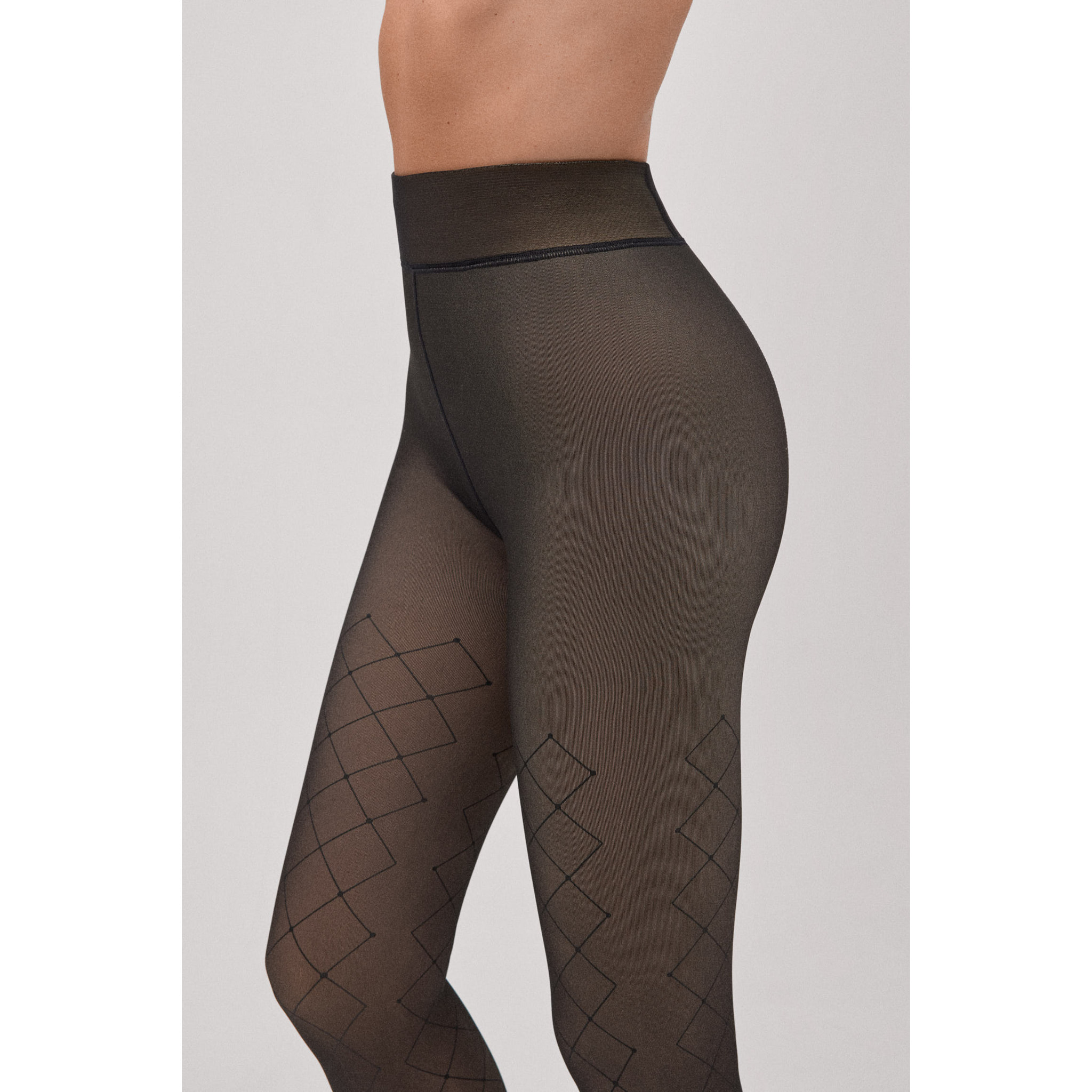 Collant termico effetto velo a rombi 160 denari