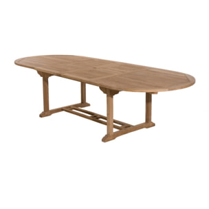 HARRIS - Table de jardin 10/12 personnes - ovale double extension 200/300*120 cm en bois Teck