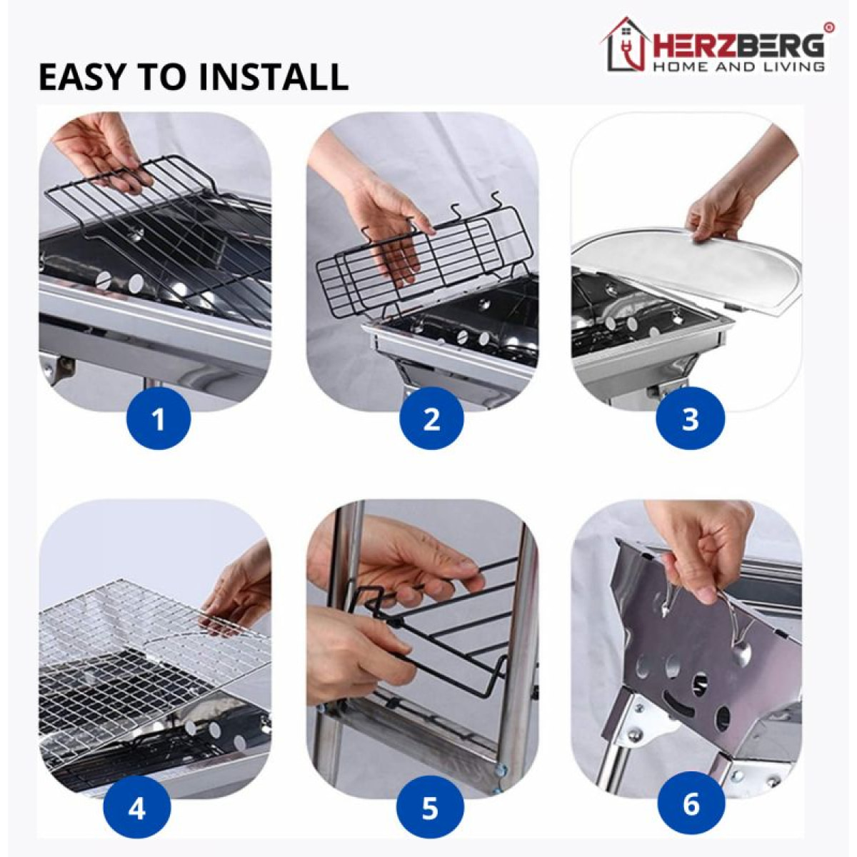 Barbecue grill en acier inoxydable Herzberg HG8112