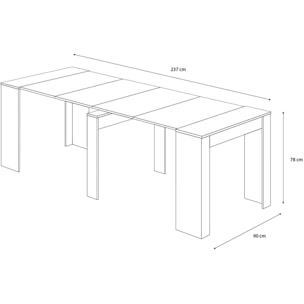 Tavolo Consolle Allungabile Oslo Fino A 2.37 Metri Tavolo 10 Posti Salvaspazio Design Moderno Elegante Consolle Casa Ufficio 78x51x90 cm Wengé
