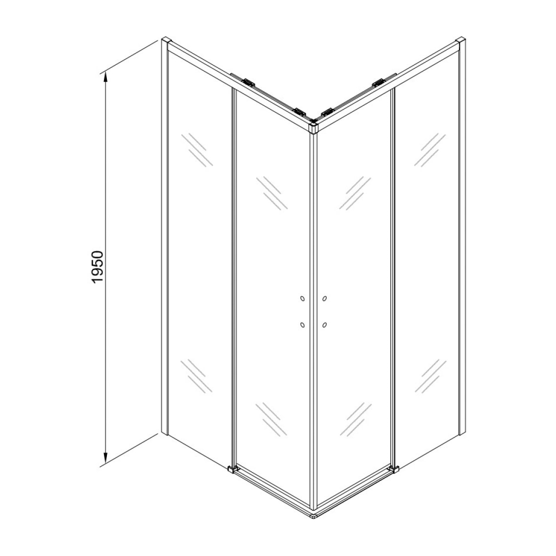 TEX cabine de douche carrée 90x90 cm, deux portes coulissantes, noir (SATTEXQBB90CT)