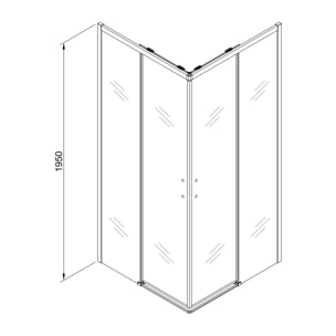 TEX cabine de douche carrée 90x90 cm, deux portes coulissantes, noir (SATTEXQBB90CT)