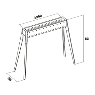 Miami - Cuocispiedini portatile acciaio inox canalina cuoci arrosticini alimentata carbonella legna bbq pieghevole 120cm