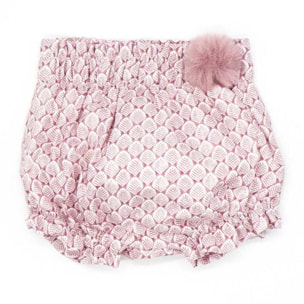 Ranita estampada con hojas malva con pómpon pelo ecológico