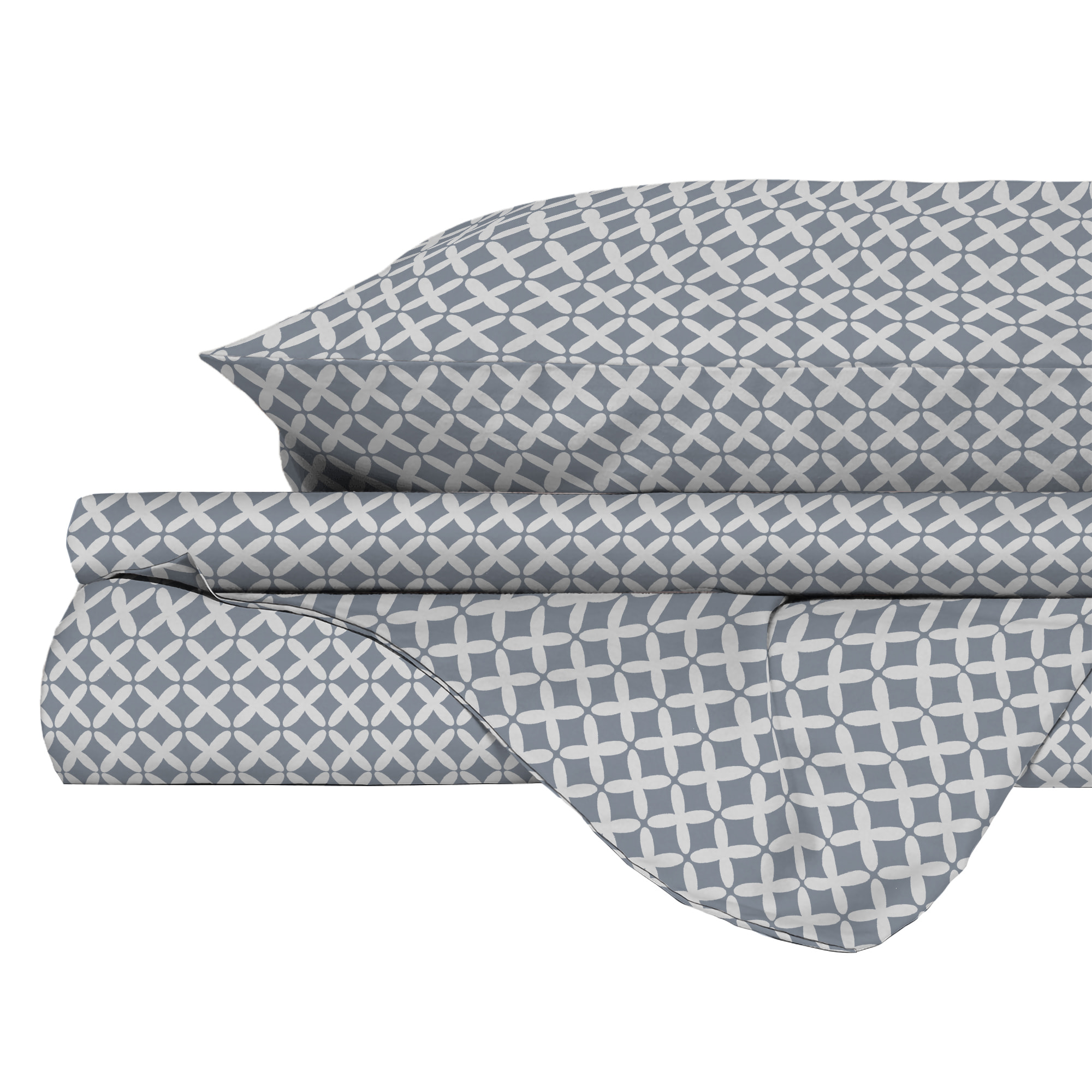PARURE COPRIPIUMINO ATHENA, 100% Cotone, Made in Italy - RITA GRIGIO