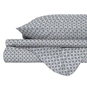 PARURE COPRIPIUMINO ATHENA, 100% Cotone, Made in Italy - RITA GRIGIO
