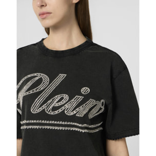 PHILIPP PLEIN Open Back T-Shirt Dress Strass Signature