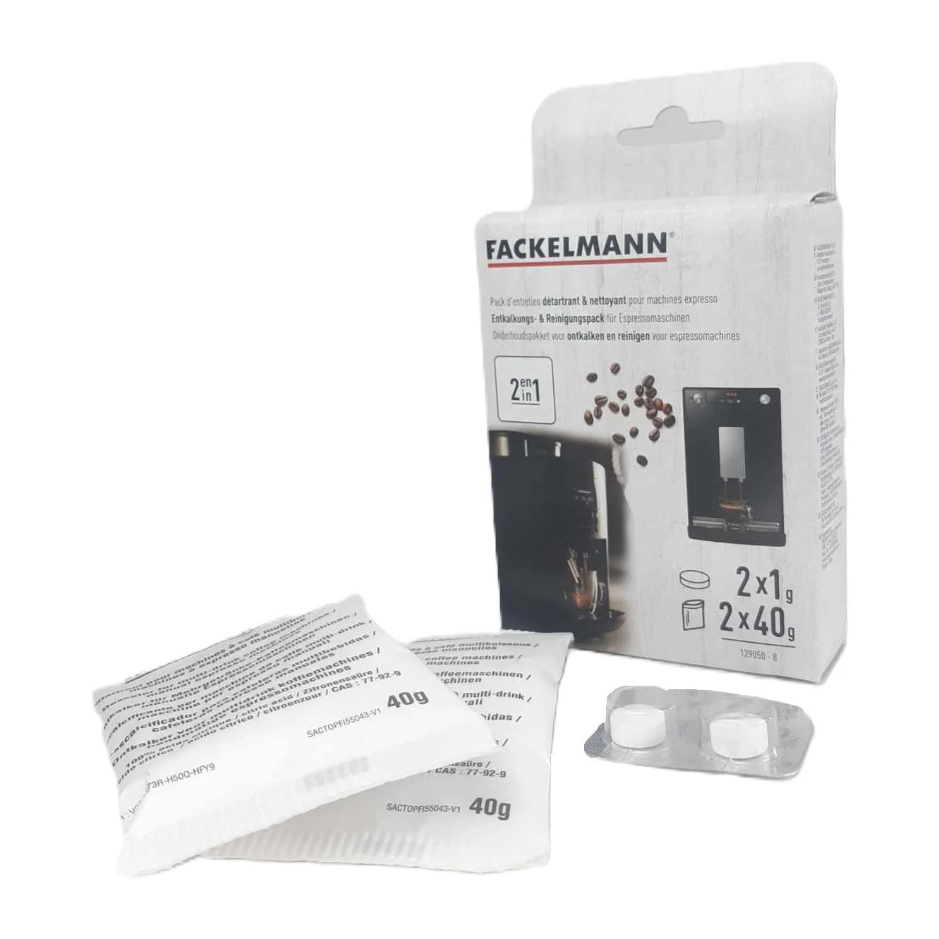 Pack entretien détartrant et nettoyage pour machine à expresso Fackelmann Petit Déjeuner