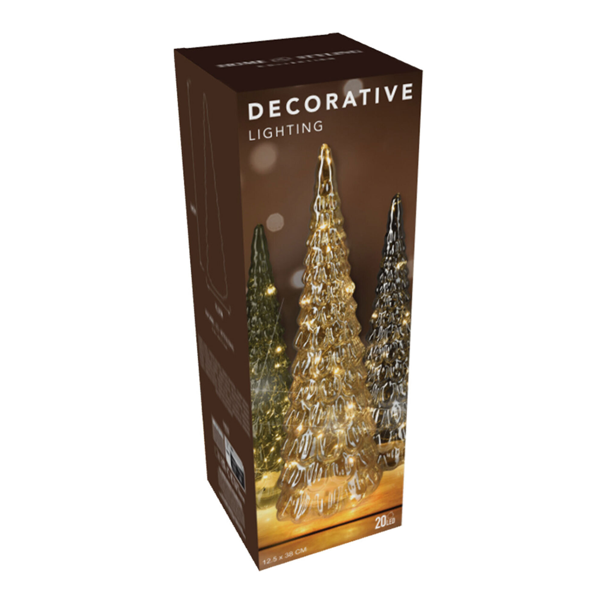 Árbol de navidad con decoración led ámbar y cable metálico - altura 38 cm