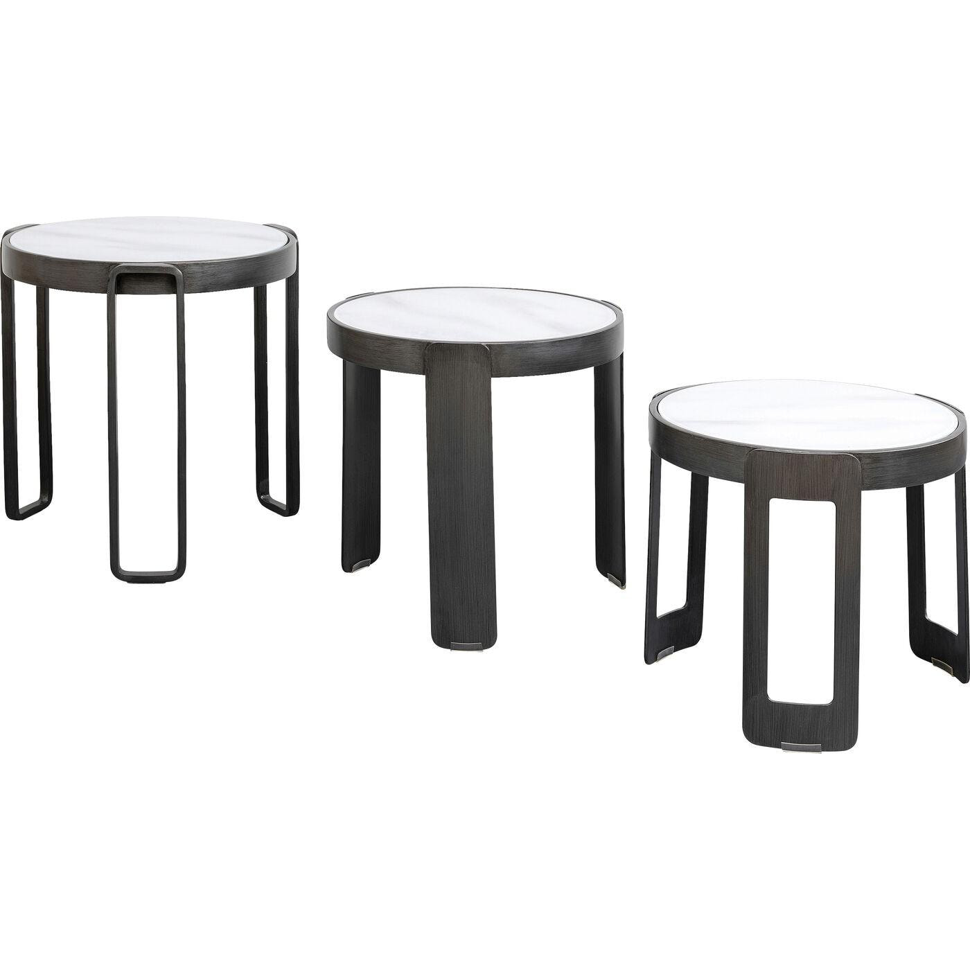 Tables basses Perelli noires set de 3 Kare Design