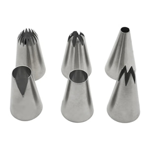 Lot de 6 douilles à pâtisserie en inox grand modèle Zenker Smart Pastry