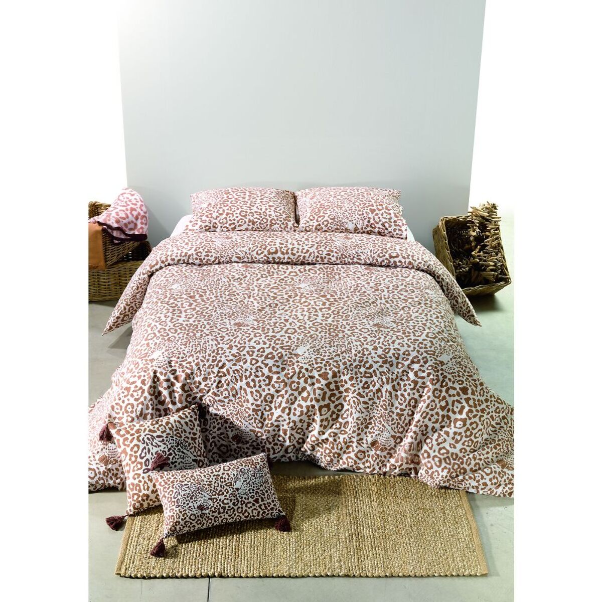 Parure De Couette 3pcs 100% Coton 57 Fils/cm2-jag Sable