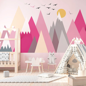 Stickers muraux enfants - Décoration chambre bébé - Autocollant Sticker mural géant enfant montagnes scandinaves MARTIKA