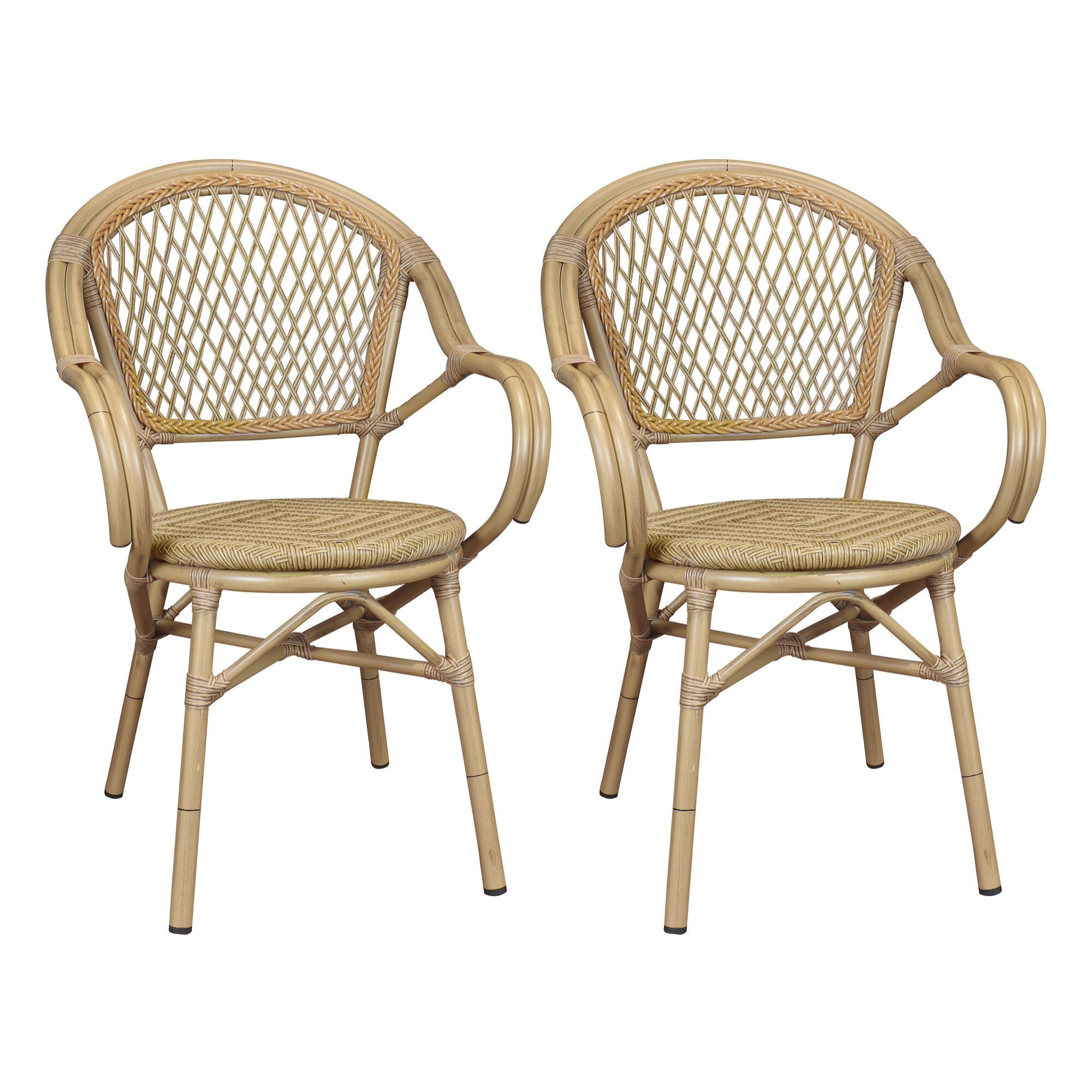 Lot de 2 fauteuils de table en rotin synthétique CAPRI