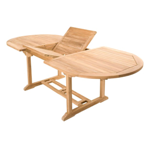 Table de jardin ovale et 6 chaises et 2 fauteuils en teck ADAGNA