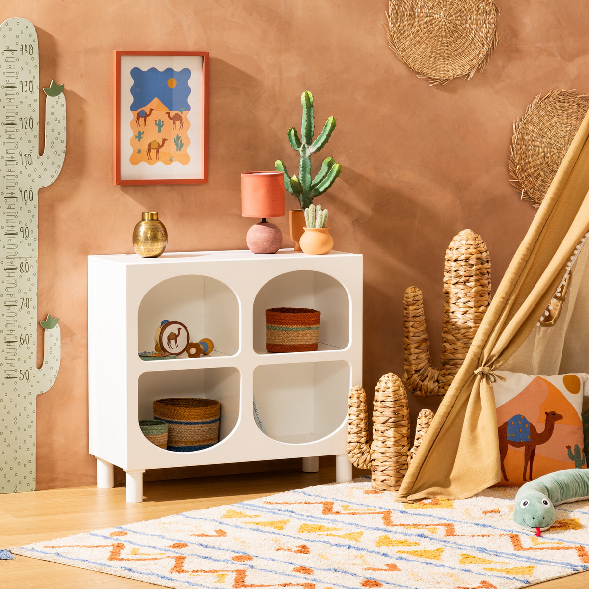 Etagère 4 compartiments "Tara" blanc 76x70x32cm