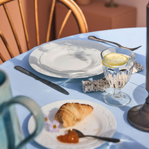 6 assiettes plates blanches 25 cm Danbury - Luminarc