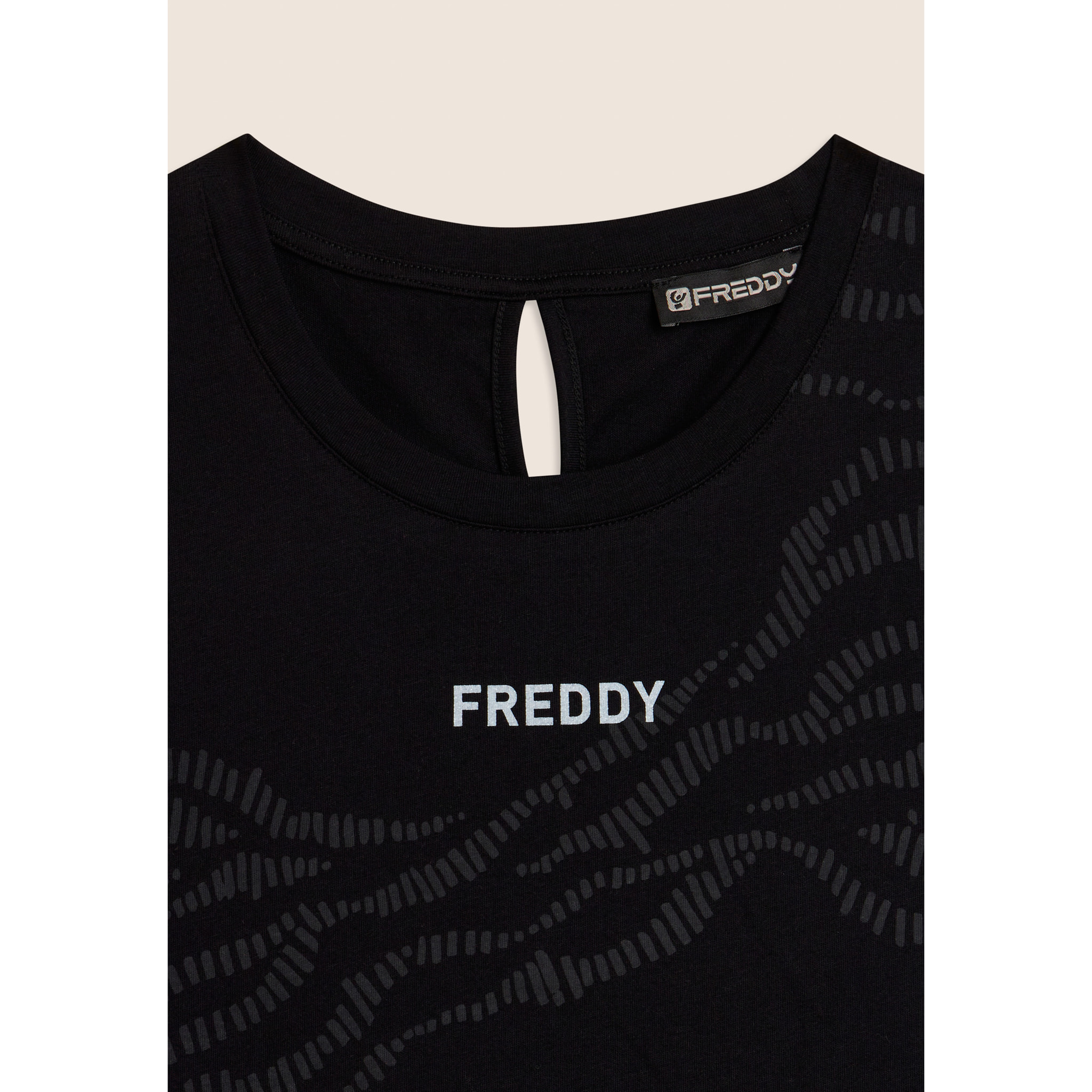 Abito con Motivo Grafico e Dettaglio Cut-Out